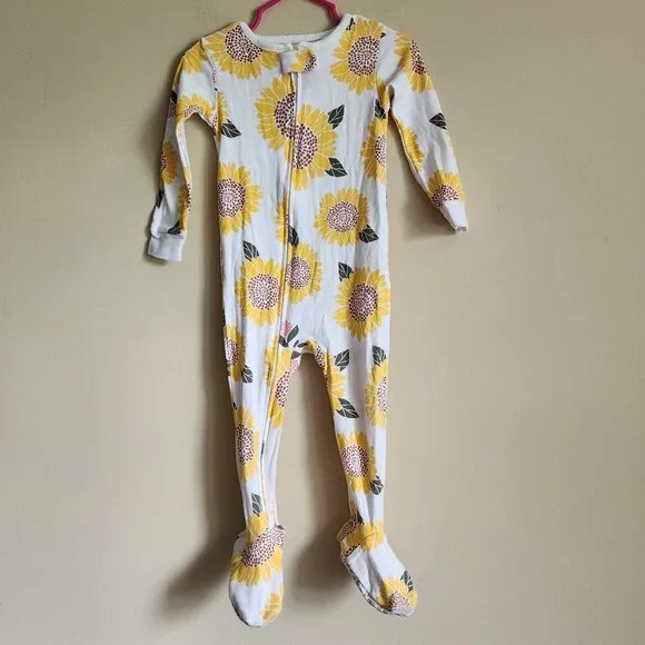 Carters - Sunflower Footed Pajamas Size 18 Months - Picture 1 of 7